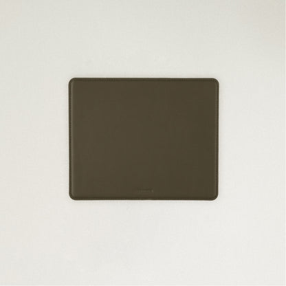 Labovarde Mouse Pad in Etoupe — Flat lay view of the mouse pad centered on a light gray background