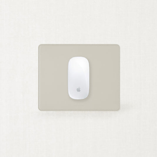 Labovarde Mouse Pad in Light-Gray — Top-down view of a whit mouse on the Light-Gray Mouse Pad