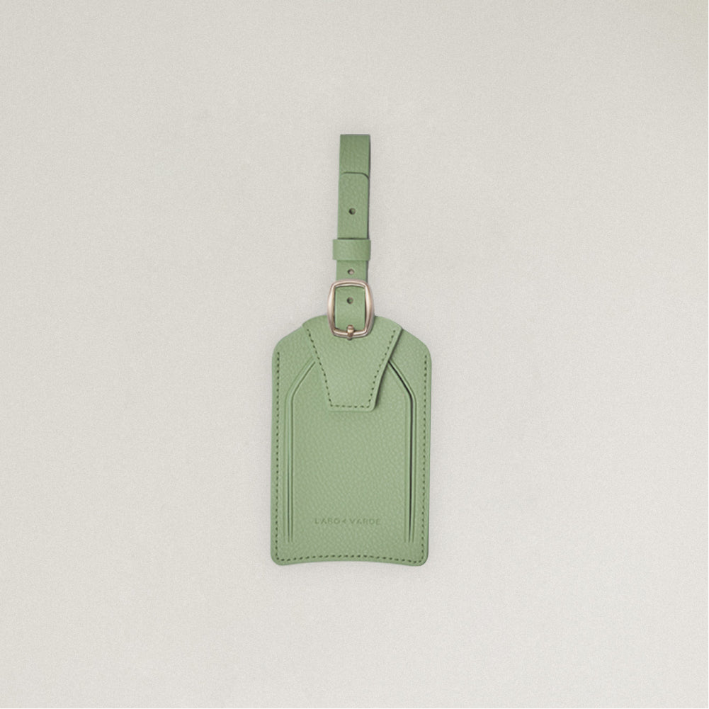 Labovarde Name Tag in Sage Green — Front view centered on a minimalist textured white background