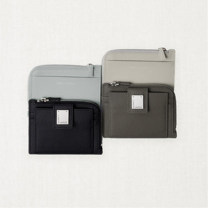 Labovarde Zipper Card Wallet in Assorted Colors — Front view of front and back view of wallets in 4 colors